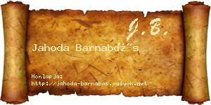 Jahoda Barnabás névjegykártya